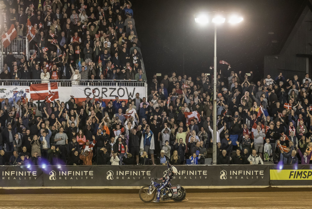 Madsen celebrates with a delighted Danish crowd. PHOTO: Taylor Lanning