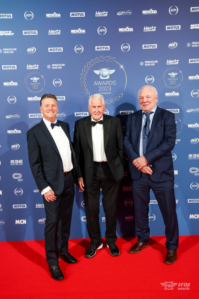Barry Briggs (centre) on the red carpet. PHOTO: FIM Pictures