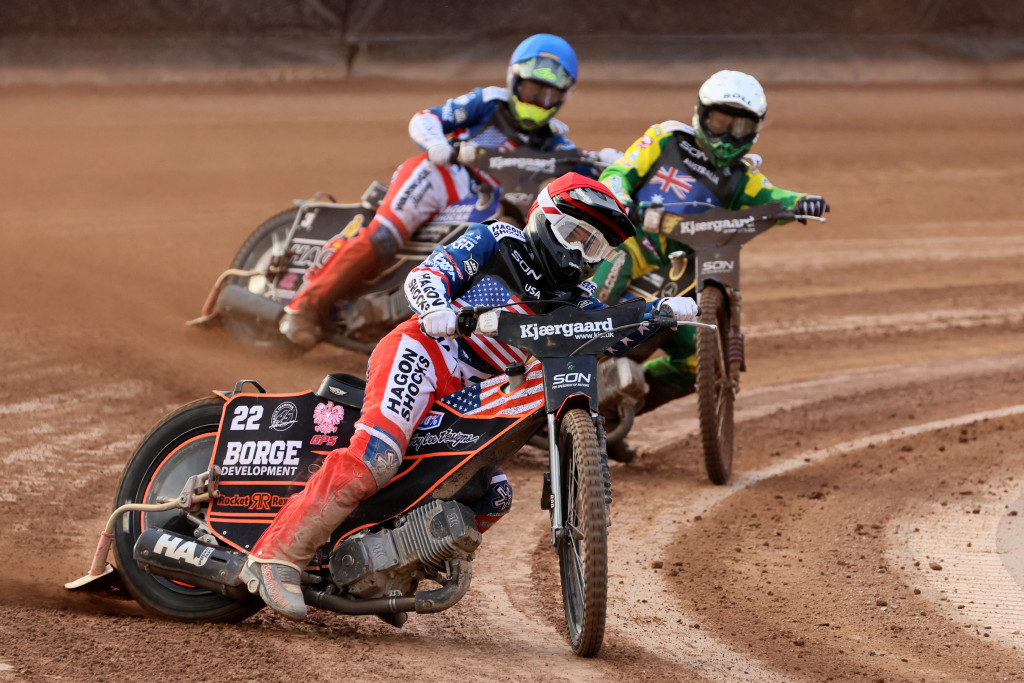 Luke Becker leads for the USA at the FIM Speedway of Nations. PHOTO: Jarek Pabijan