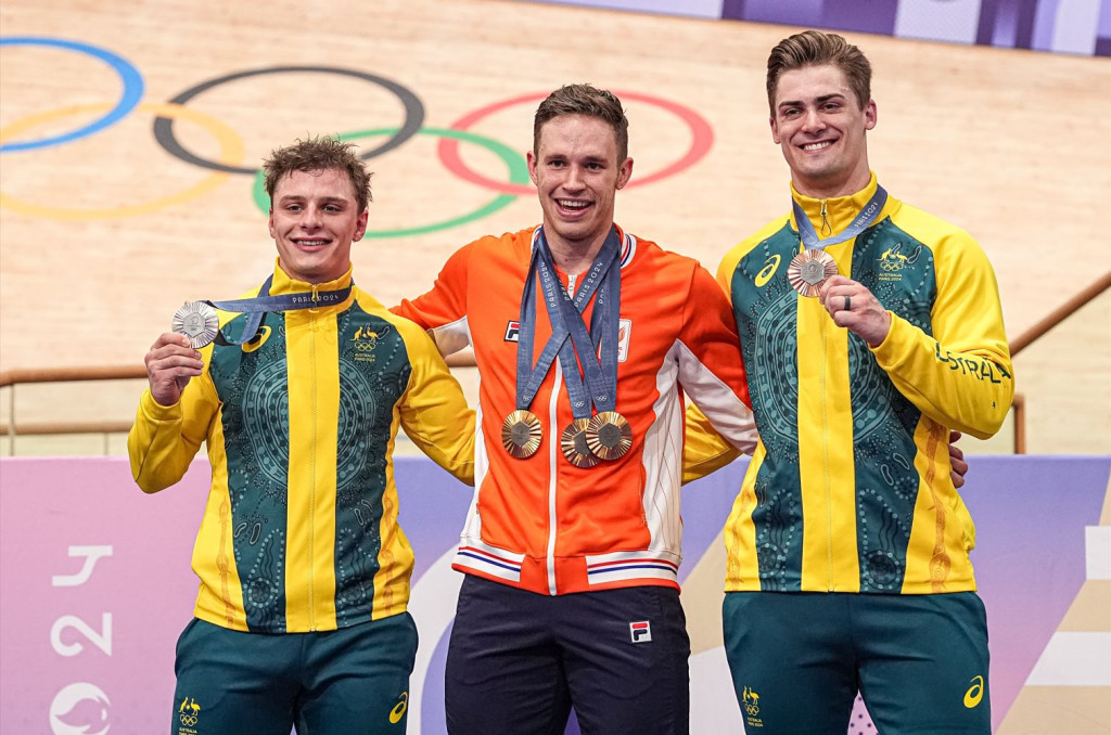 Men's Keirin podium