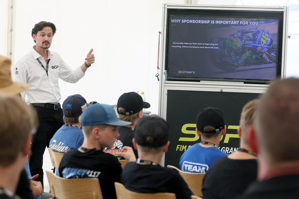 Sponsorship training for the FIM SGP Academy stars. PHOTO: Jarek Pabijan