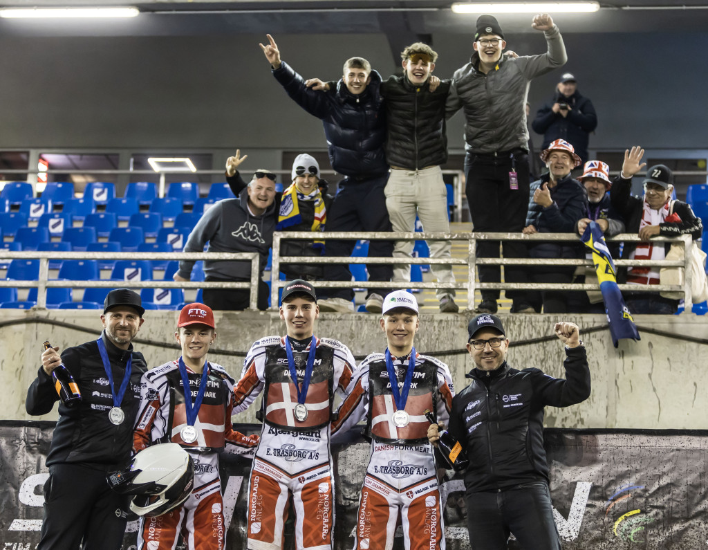 Team Denmark celebrated silver. PHOTO: Taylor Lanning